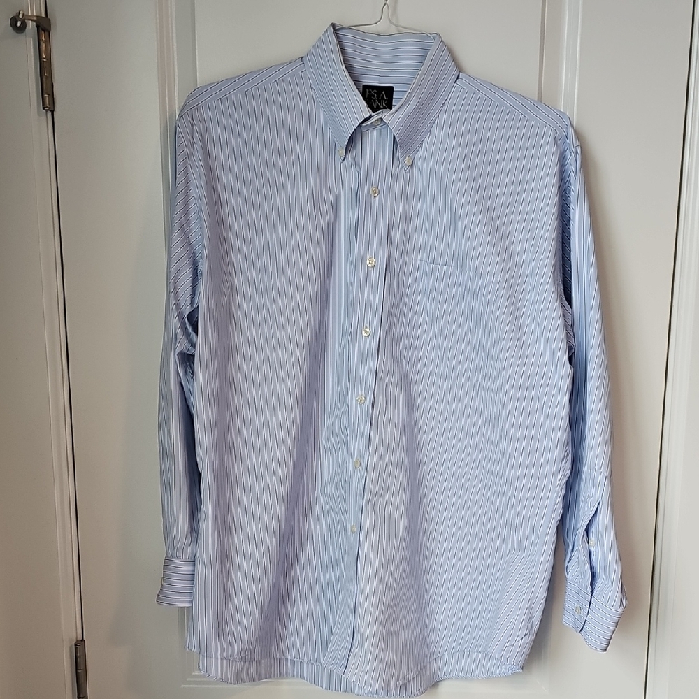 Jos. A. Bank Blue Striped Dress Shirt